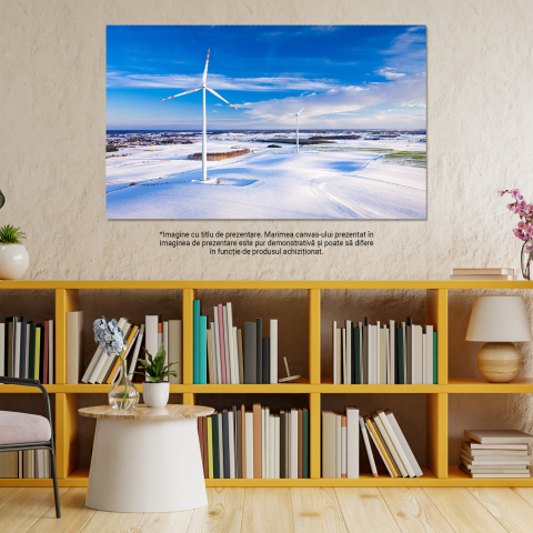 Tablou Canvas Energie din Vânt: Parcul Eolian Aerial pentru un Viitor Verde, Marime 40x25CM [2]