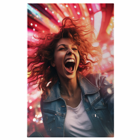 Tablou Canvas - Entuziasm în Roz și Roșu, Marime 40x25CM