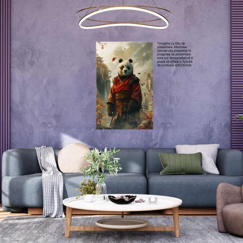 Tablou Canvas - Eroul Ascuns: Misterul Ursului Panda în Armură Roșie, Marime 40x25CM [2]