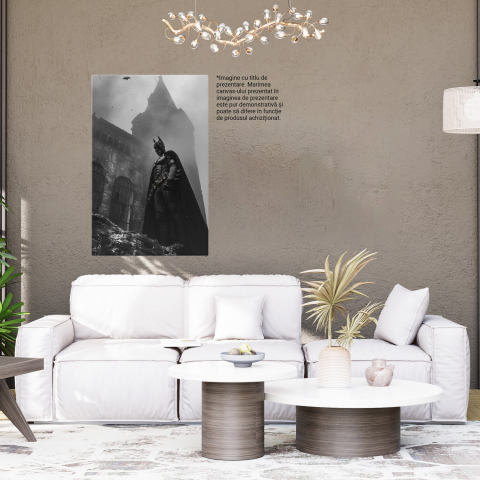 Eroul Batman pe Vârful Cetății, Pregătit să Ajute Oamenii - Pictură Digitală, Marime 40x25CM [3]