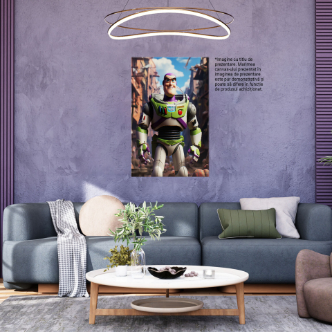 Tablou Canvas cu Eroul Buzz Lightyear - Pictură Digitală din Universul Desenelor Animate, Marime 40x25CM [3]
