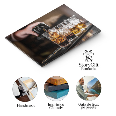 Tablou Canvas - Esenta Bauturii: Turnat, Mixologie, Arome Alcoolice 40x25CM [1]