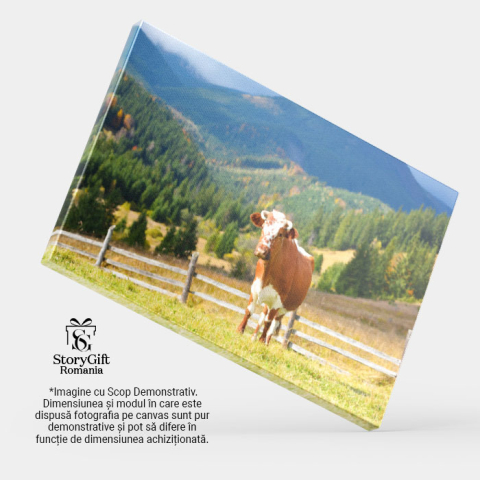 Tablou Canvas - Europe, Carpati: Animale la Ferma in Peisaj Natural 40x25CM [3]