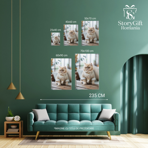 Tablou Canvas Motanul Exoticul pe Podium, Marime 40x25CM [3]