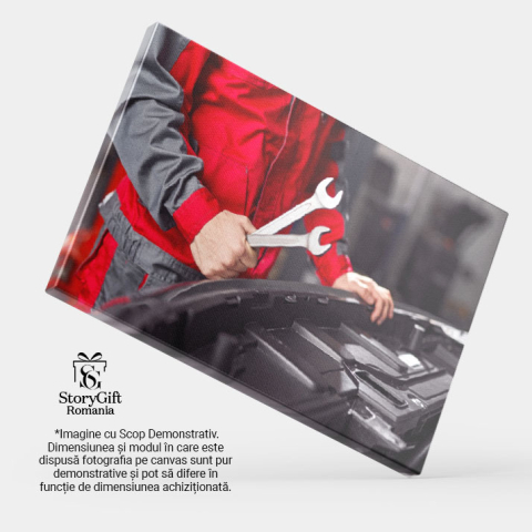 Tablou Canvas - Expertiza mecanicului: inspectie motor si reparatii 40x25CM [3]