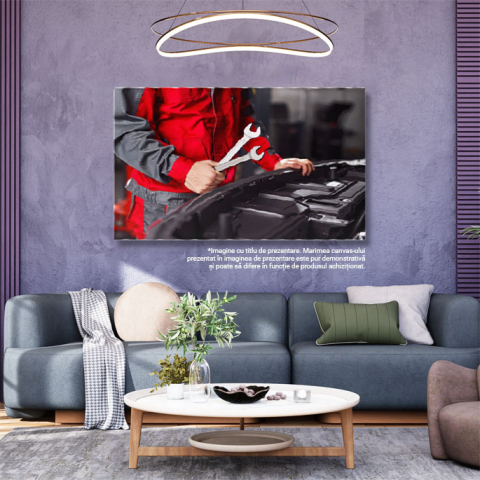 Tablou Canvas - Expertiza mecanicului: inspectie motor si reparatii 40x25CM [2]