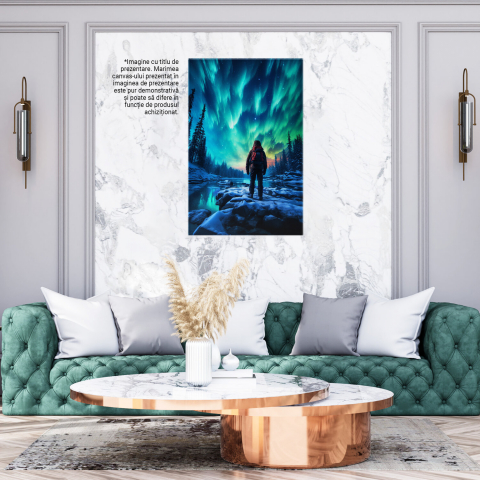 Explorator Privește Aurora Boreală - Pictură Digitală de Natură, Marime 40x25CM [3]