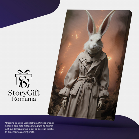 Tablou Canvas - Explozia Maiestoasă și Praful Electrizant - Iepure cu Urechi Lungi Elegant, Marime 40x25CM [3]