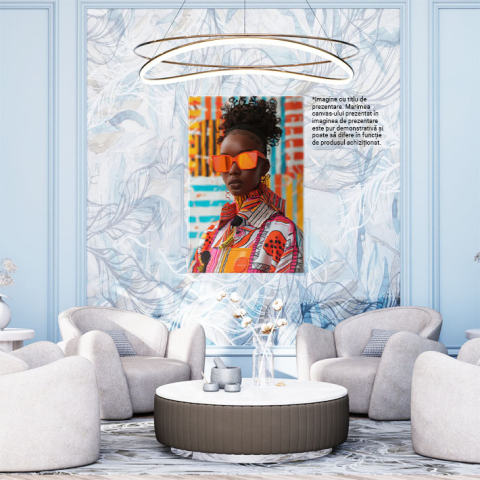 Tablou Canvas:   Explozie de stil și individualitate într-o femeie- Eclipsă de nuanțe Pictura Digitala 40x25CM [1]