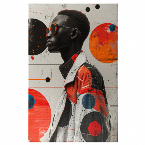 Tablou Canvas Fascinantul Bărbat cu Ochelari Portocalii, Marime 40x25CM