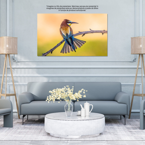 Fascinația Culorilor și a Vieții Aviare: Eleganța Păsărilor Capturată în Artă, Marime 40x25CM [3]