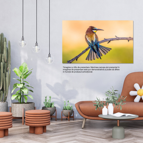 Fascinația Culorilor și a Vieții Aviare: Eleganța Păsărilor Capturată în Artă, Marime 40x25CM [2]