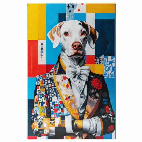 Abstract - Fashion Modern Abstract cu Sacou Colorat și Trandafir RoșuMarime 40x25CM