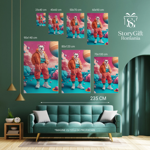 Hip Hop Stradal cu Jachetă Portocalie și Medalioane AuriiMarime 100x70CM [5]