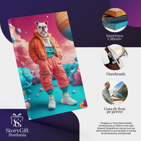 Hip Hop Stradal cu Jachetă Portocalie și Medalioane AuriiMarime 100x70CM [3]