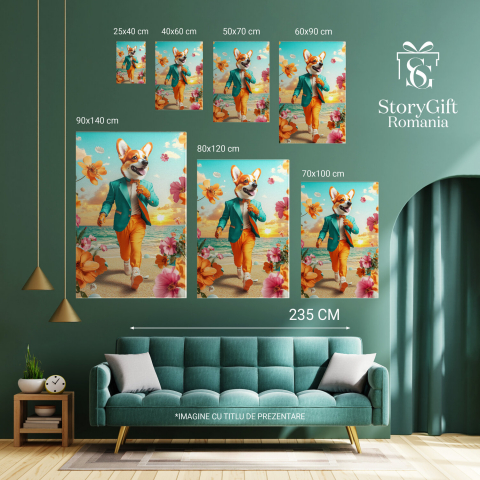 Tablou Canvas Tropical Cu Sacou Verde și Papion
Marime 40x25CM [5]