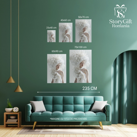 Fata cu Piele Albă și Chip Trist – Pictură Digitală, Marime 40x25CM [3]