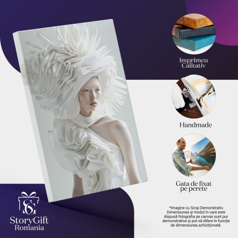 Fata cu Piele Albă și Chip Trist – Pictură Digitală, Marime 40x25CM [1]