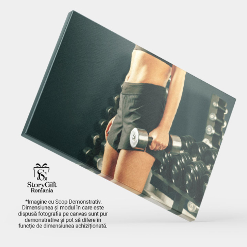 Tablou Canvas - Femeie atletica: forta, frumusete si disciplina la sala de sport 40x25CM [3]