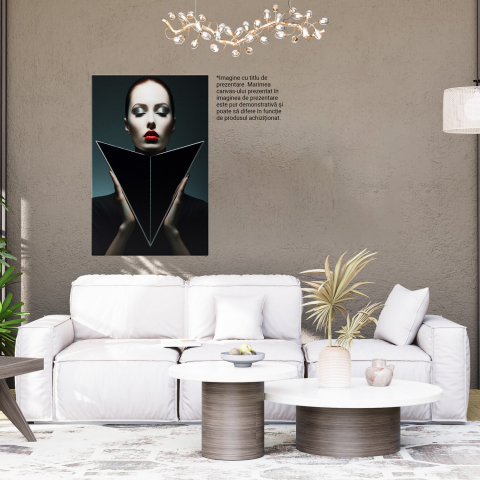 Femeie cu Chip Alb și Buze Roșii, Pictură Digitală Artistică, Marime 40x25CM [3]