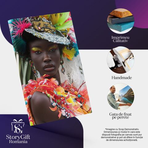 Femeie Elegantă cu Fard Galben - Tablou Canvas, Marime 40x25CM [1]