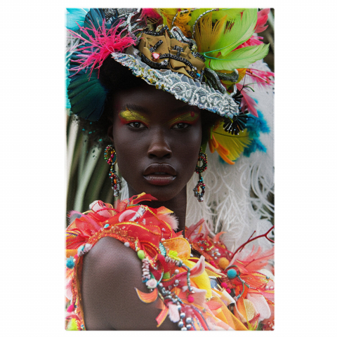 Femeie Elegantă cu Fard Galben - Tablou Canvas, Marime 40x25CM