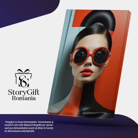 Tablou Canvas:  Femeie cu un look futurist - jumatate neagra abstract Pictura Digitala 40x25CM [4]