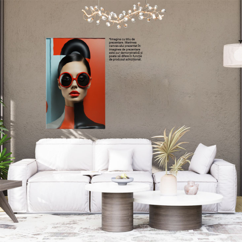 Tablou Canvas:  Femeie cu un look futurist - jumatate neagra abstract Pictura Digitala 40x25CM [1]