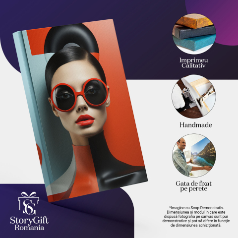 Tablou Canvas:  Femeie cu un look futurist - jumatate neagra abstract Pictura Digitala 40x25CM [2]