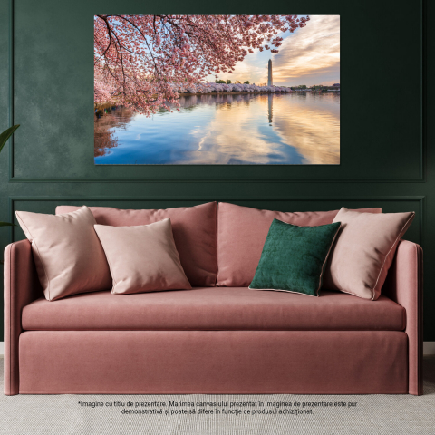 Tablou Canvas Festivalul Cireșelor în Washington, DC: Flori și Bucurie, Marime 40x25CM [3]