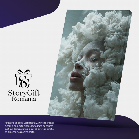 Figura Feminină Ieșind din Fumul Alb - Pictură Digitală Abstractă, Marime 40x25CM [2]