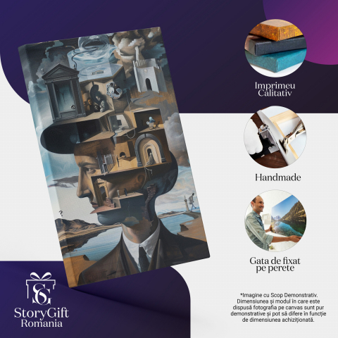 Figura Masculină în Costum cu Cravată – Pictură Digitală cu Temă de Amintiri, Marime 40x25CM [1]