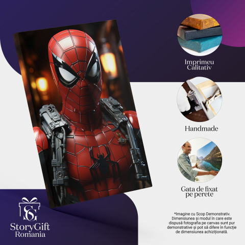 Tabloul canvas cu Spider-Man echipat pentru luptă, Marime 40x25CM [1]