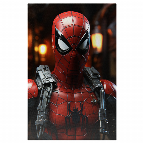 Tabloul canvas cu Spider-Man echipat pentru luptă, Marime 40x25CM