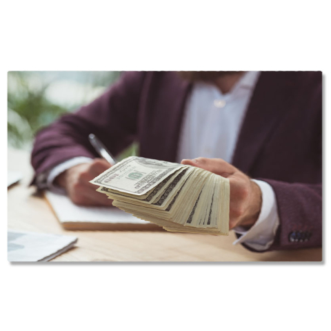 Diverse - Tablou Canvas, Finante in mainile omului de afaceri, succes, banking, cash 40x25CM