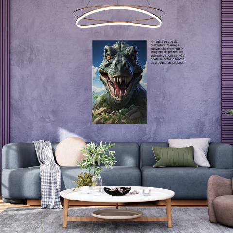Tyrannosaurus Rex din Jurassic Park - Pictură Digitală pentru Iubitorii de Dinozauri, Marime 40x25CM [3]