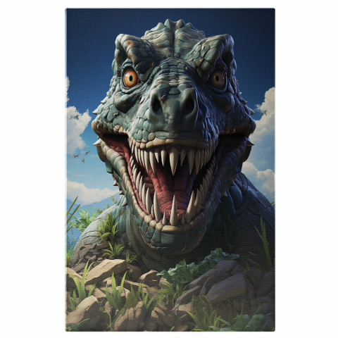 Personaje Desene Animate - Tyrannosaurus Rex din Jurassic Park - Pictură Digitală pentru Iubitorii de Dinozauri, Marime 40x25CM