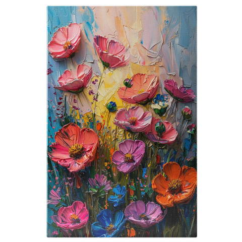 Flori - Flori Colorate și Frumoase - Pictură Digitală, Marime 40x25CM