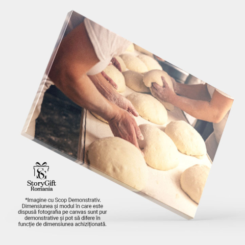 Tablou Canvas Formarea aluatului de Paine intro Brutarie aluat, fabrica, paine, produs, ingredient, brutarie, brutar, preparare, industrial, profesional. 40x25CM [3]