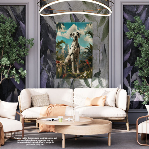 Tablou Canvas Forța Munților din Junglă și Dalmațianul ce Admiră în Liniște Frumusețea Vegetală , Pictura Digitala 40x25CM [1]