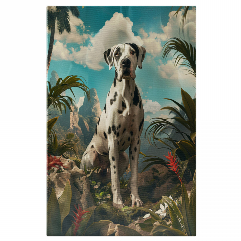 Câini - Forța Munților din Junglă - Dalmatian Admirând Vegetația, Marime 40x25CM