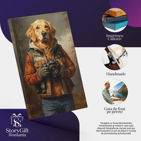 Tablou Canvas Personalizat - Animal Fotograf în PădureMarime 40x25CM [3]