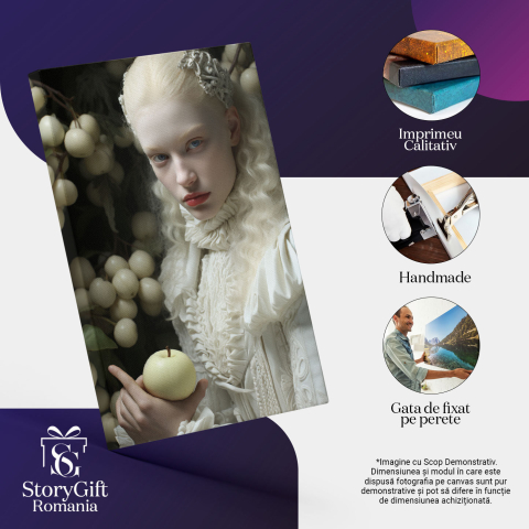 Tablou Canvas:  Fotografie cu o fata palida tinand un mar - rochie de epoca Pictura Digitala 40x25CM [2]