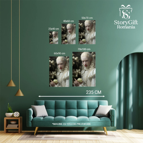 Tablou Canvas:  Fotografie cu o fata palida tinand un mar - rochie de epoca Pictura Digitala 40x25CM [3]