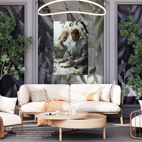 Tablou Canvas Fată și Băiat Împreună | Pictură Digitală cu Costum și Rochie, Marime 40x25CM [3]