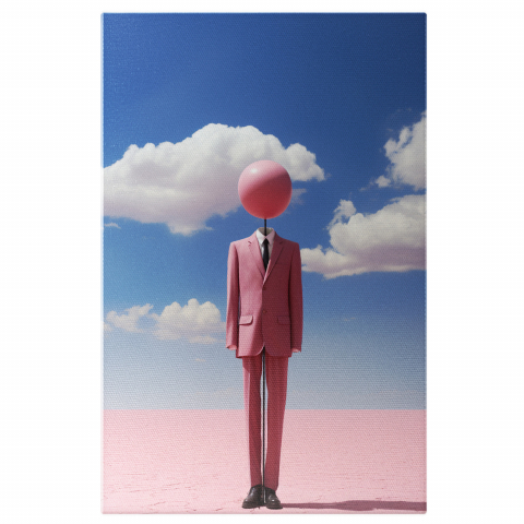 Tablouri Canvas - Tablou Canvas cu Costum Roz în Pustietate sub Cer Senin, Marime 40x25CM