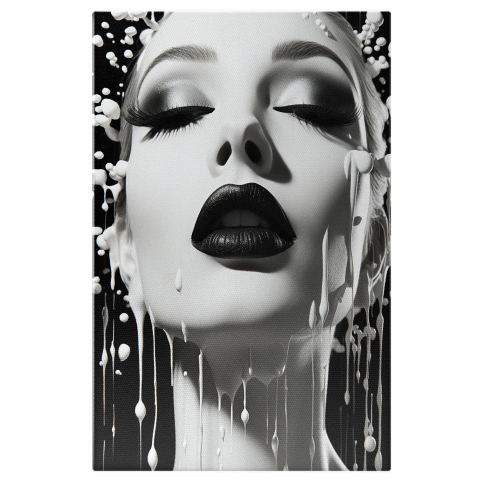 Tablou Canvas Alb și Negru | Pictură Digitală cu Expresie și Frumusețe, Marime 40x25CM