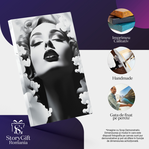 Tablou Canvas - Fotografie în Stil Vechi: Alb-Negru cu Design Grafic, Marime 40x25CM [1]