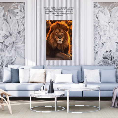 Tablou Canvas Leu Relaxat - Regele Junglei | Pictură Digitală, Marime 40x25CM [3]