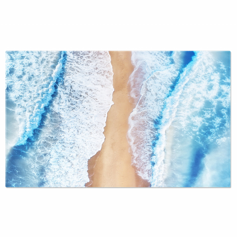 Plajă - Vedere de Sus la Plaja și Mare: Peisaj de Vară Idilic, Marime 40x25CM